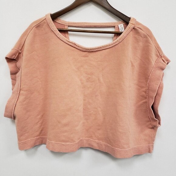 Daily Practice Womens Open Back Cropped Top Size 1X Pink Athleisure Yoga Workout - Picture 1 of 10